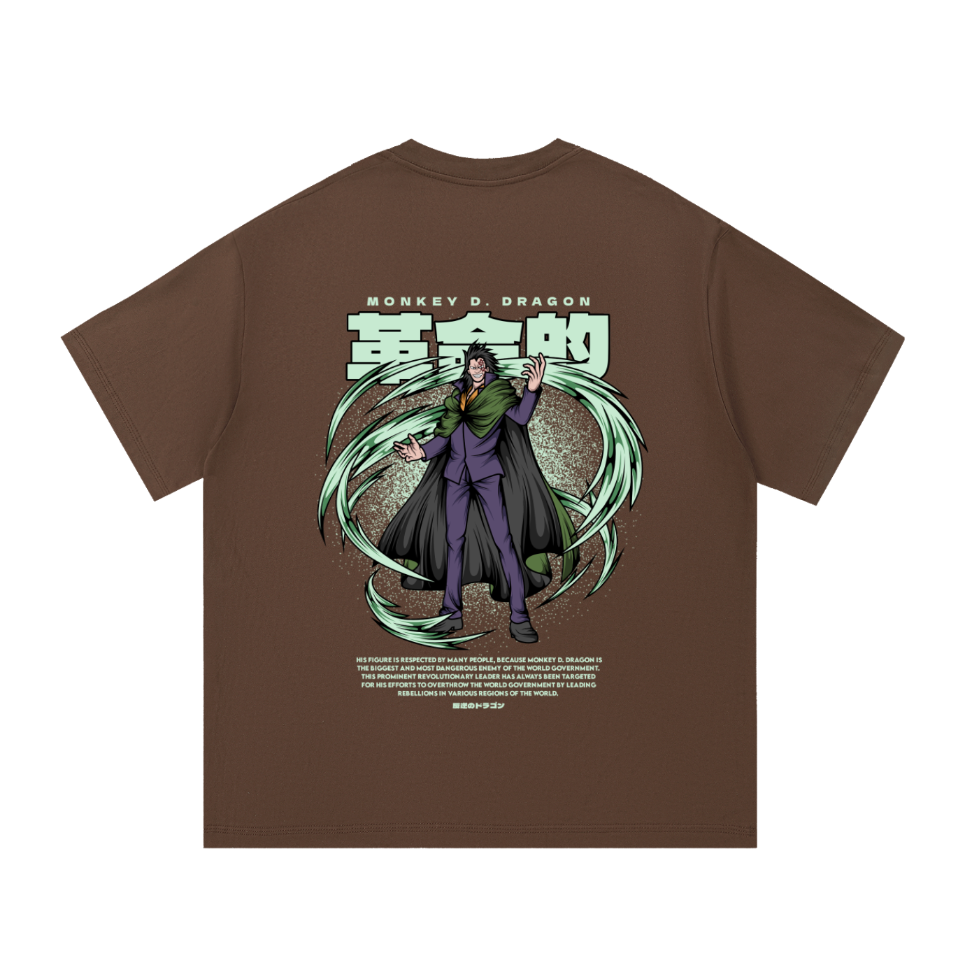 Monkey D. Dragon The Revolution Supreme Commander Front & Back DTF Print Essential Cotton T-Shirt