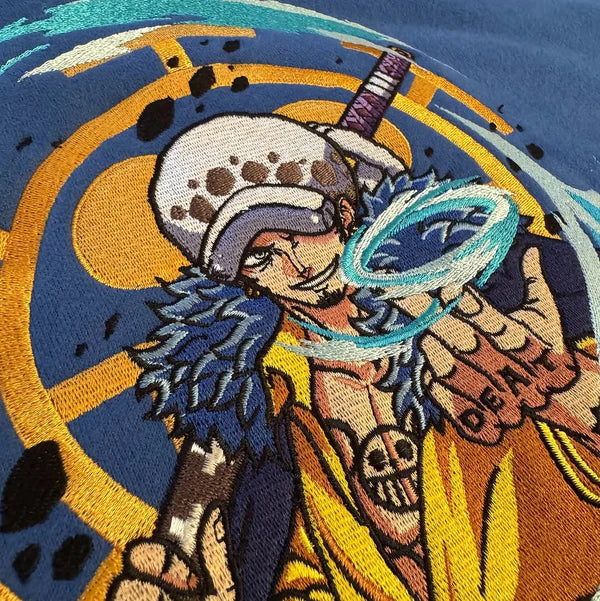 Trafalgar D. Water Law Embroidered Hoodie – Channel the Surgeon of Death’s Power