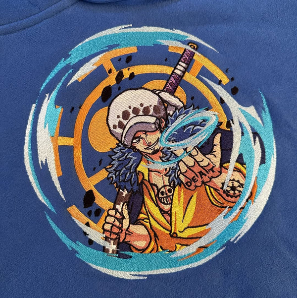 Trafalgar D. Water Law Embroidered Hoodie – Channel the Surgeon of Death’s Power