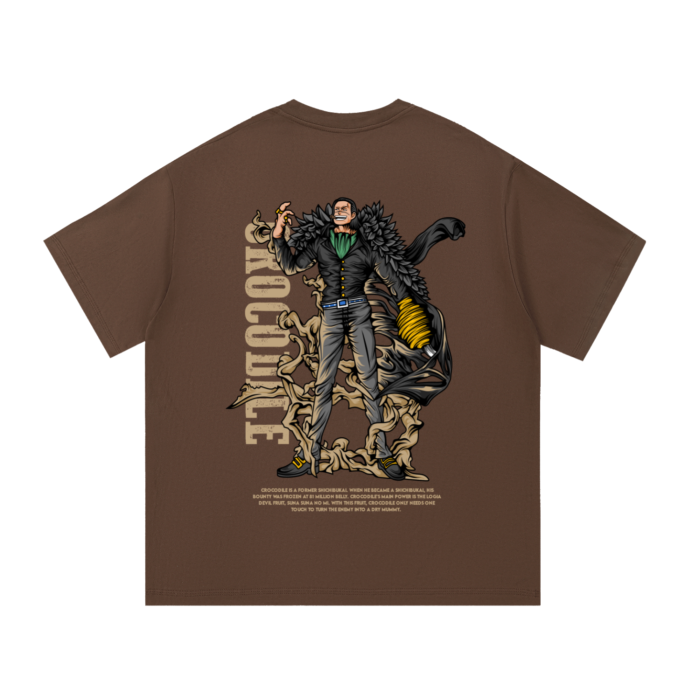 Mr. 0 Crocodile the Dessert King Front & Back DTF Print Essential Cotton T-Shirt