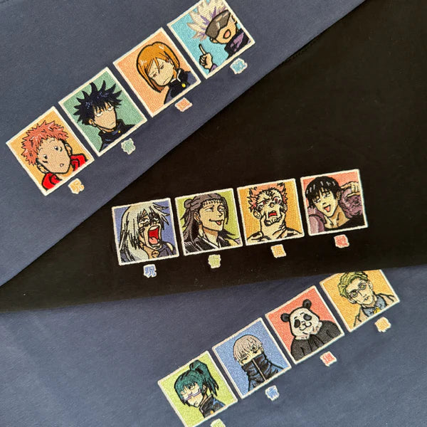 Villains Face Emotion Embroidered T-shirts