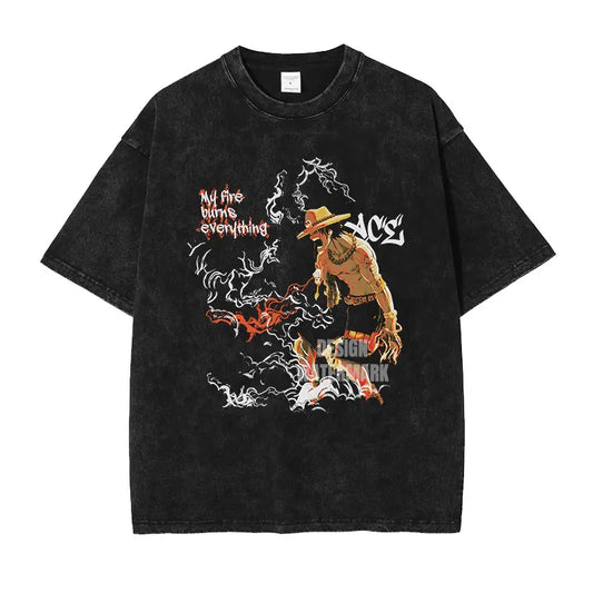 Enero Anime Print T Shirt Unisex Pure Cotton Oversized Sports Tee