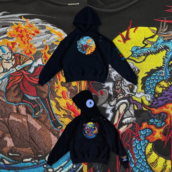 Avatar Black Embroidered Hoodie for Unisex