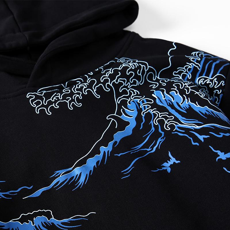 Blue Koi Carp Embroidered Sukajan Hoodie – Symbol of Strength & Serenity