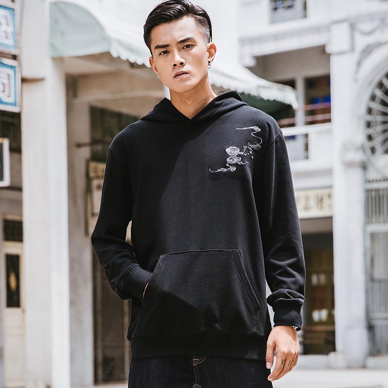 Kirin Embroidered Sukajan Black Hoodie – Mythical Elegance & Power