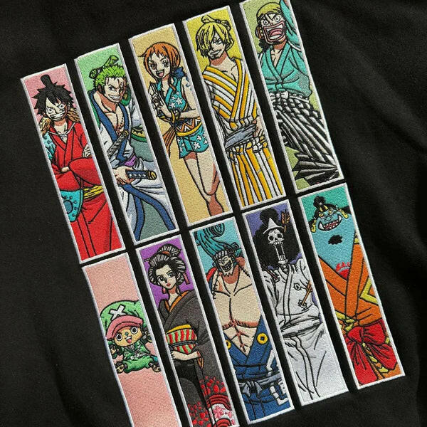 The "Wano Crew" One Piece Anime Embroidered Hoodie Collection