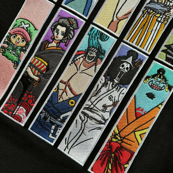 The "Wano Crew" One Piece Anime Embroidered Hoodie Collection