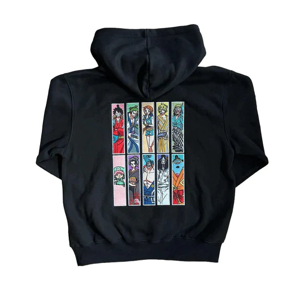 The "Wano Crew" One Piece Anime Embroidered Hoodie Collection - XS - S - M - L - XL - 2XL - 3XL