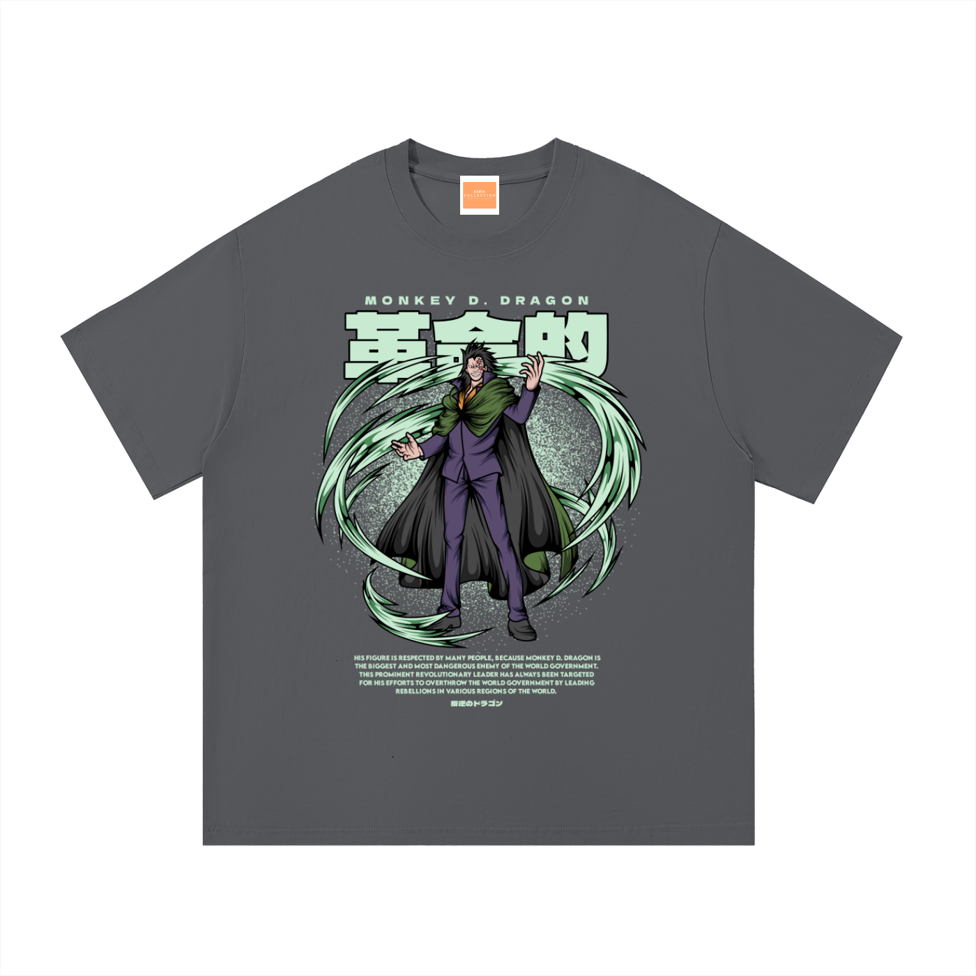 Monkey D. Dragon The Revolution Supreme Commander Front & Back DTF Print Essential Cotton T-Shirt