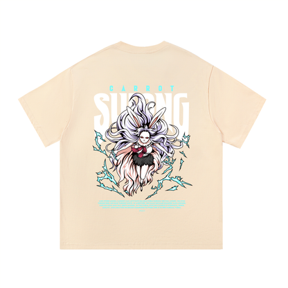 Carrot "the rabbit mink warrior beast tribe" Sulong Full-Moon Transformation Front & Back DTF Print Essential Cotton T-Shirt