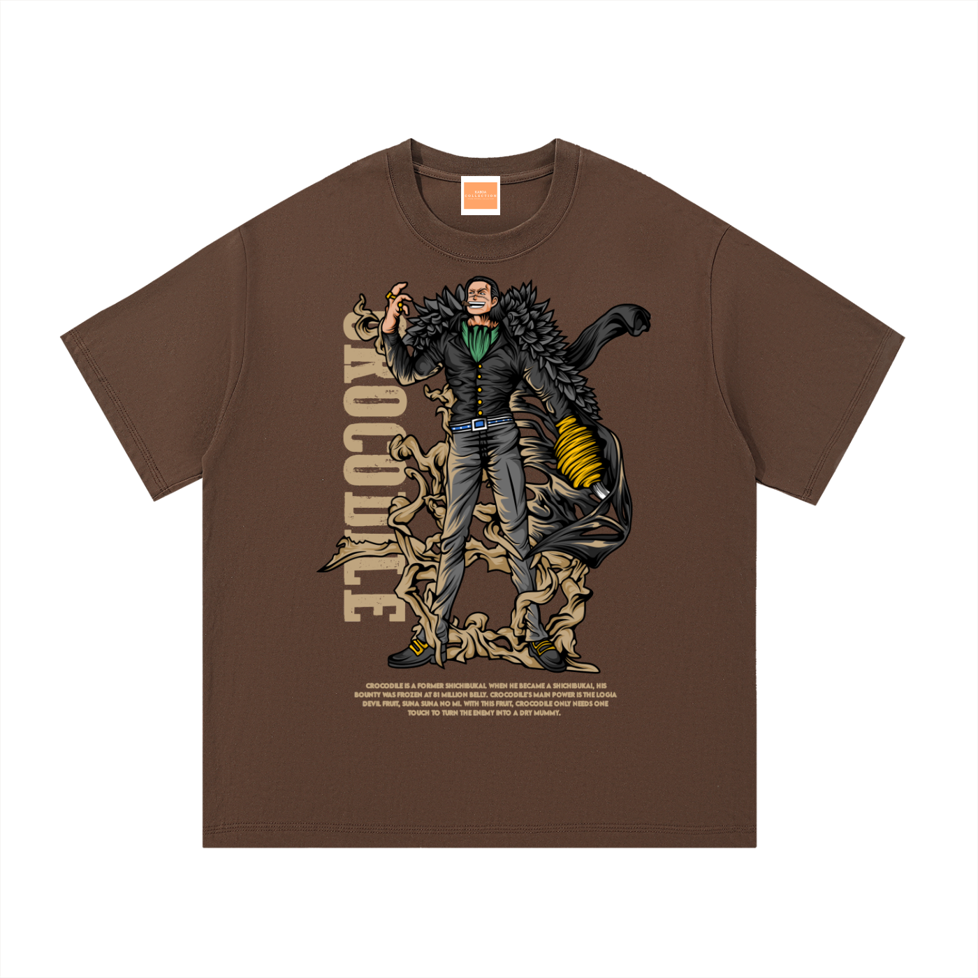 Mr. 0 Crocodile the Dessert King Front & Back DTF Print Essential Cotton T-Shirt