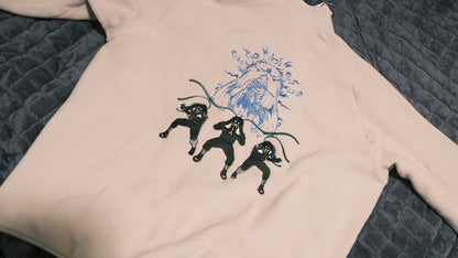 Hiruzen Sarutobi “The Third Hokage” Fleece Full-Zip Beige Embroidered Jacket