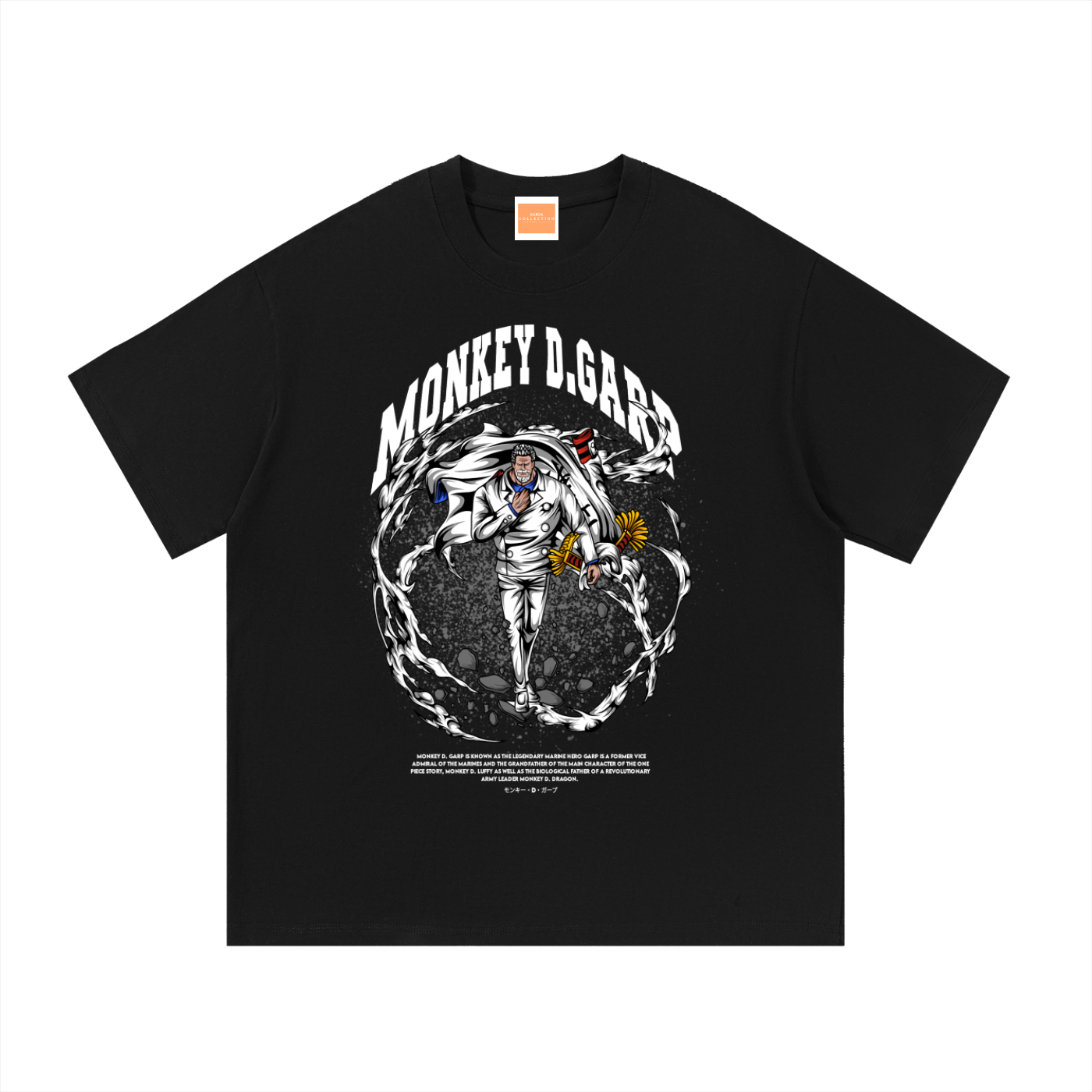 Monkey D. "Garp the Fist" Marine Vice Admiral Front & Back DTF Print Essential Cotton T-Shirt