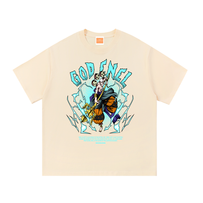 Enel "Thunder God of Skypeia" the Goro Goro No Mi Fruit Eater Front & Back DTF Print Essential Cotton T-Shirt