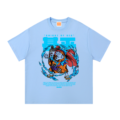 Jinbei "the Knight of the Sea" Front & Back DTF Print Essential Cotton T-Shirt