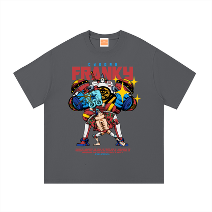 Franky "The Cyborg Shipwright" Front & Back DTF Print Essential Cotton T-Shirt