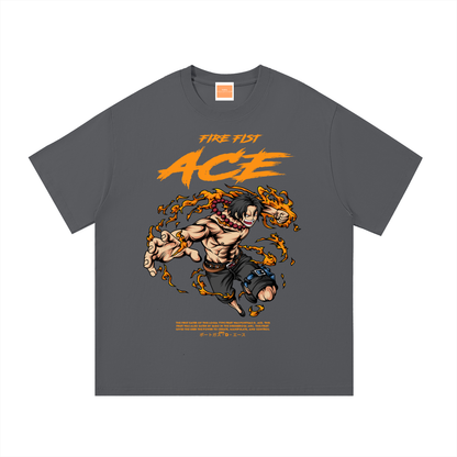 Portgas D. Ace Front & Back DTF Print Essential Cotton T-Shirt