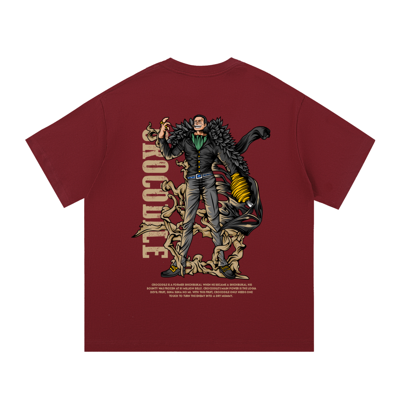 Mr. 0 Crocodile the Dessert King Front & Back DTF Print Essential Cotton T-Shirt
