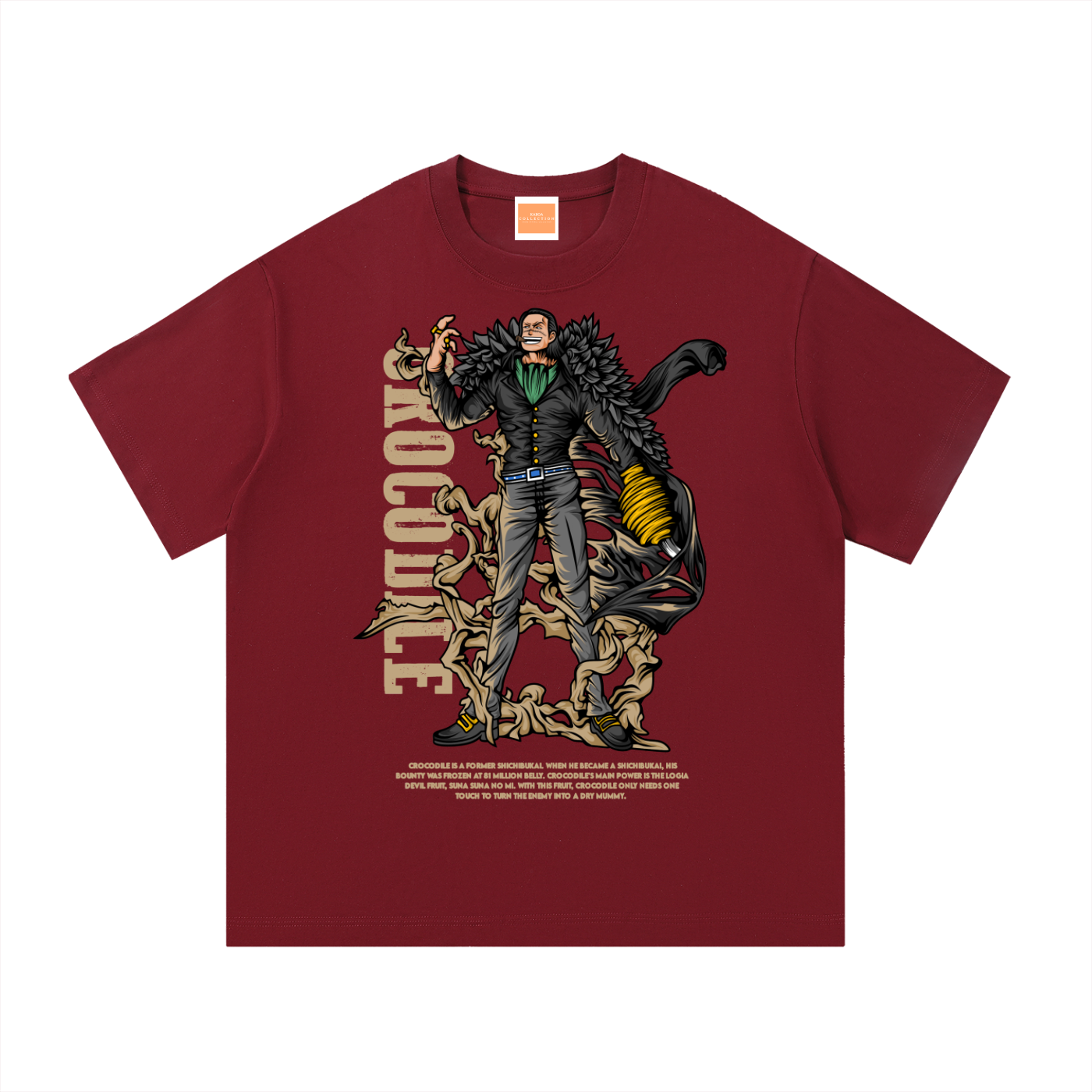 Mr. 0 Crocodile the Dessert King Front & Back DTF Print Essential Cotton T-Shirt
