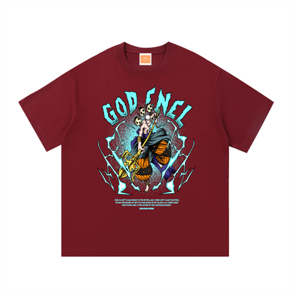 Enel "Thunder God of Skypeia" the Goro Goro No Mi Fruit Eater Front & Back DTF Print Essential Cotton T-Shirt