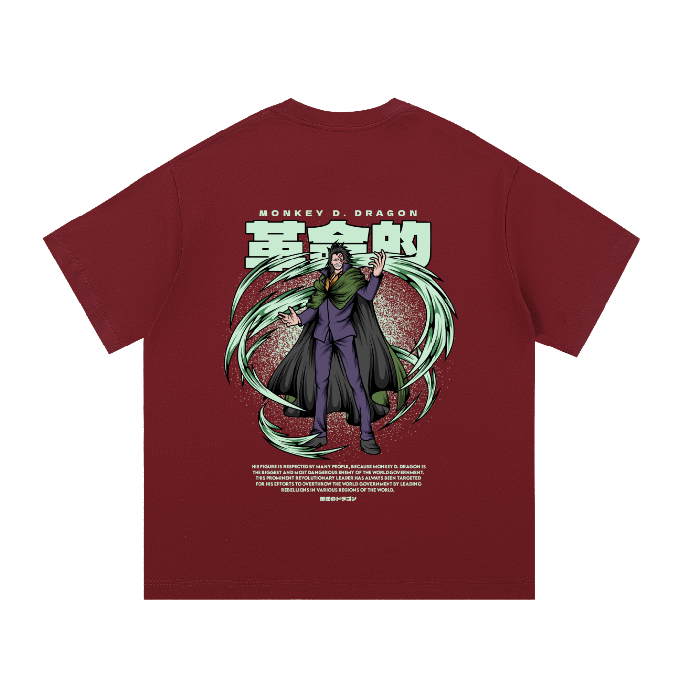 Monkey D. Dragon The Revolution Supreme Commander Front & Back DTF Print Essential Cotton T-Shirt