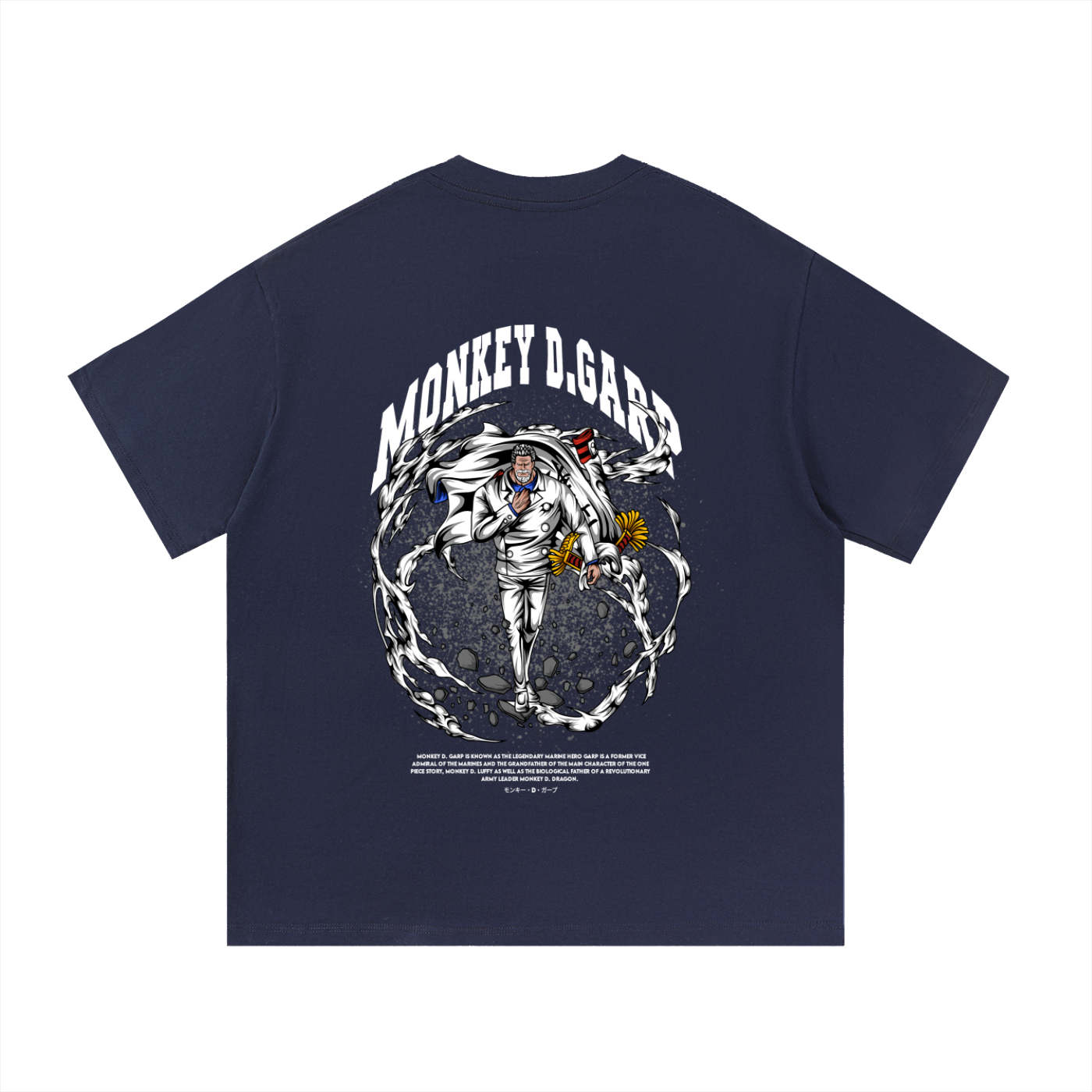 Monkey D. "Garp the Fist" Marine Vice Admiral Front & Back DTF Print Essential Cotton T-Shirt