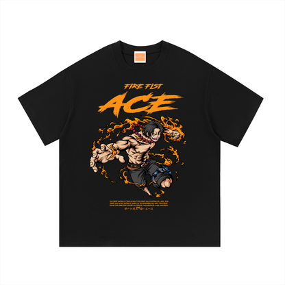 Portgas D. Ace Front & Back DTF Print Essential Cotton T-Shirt