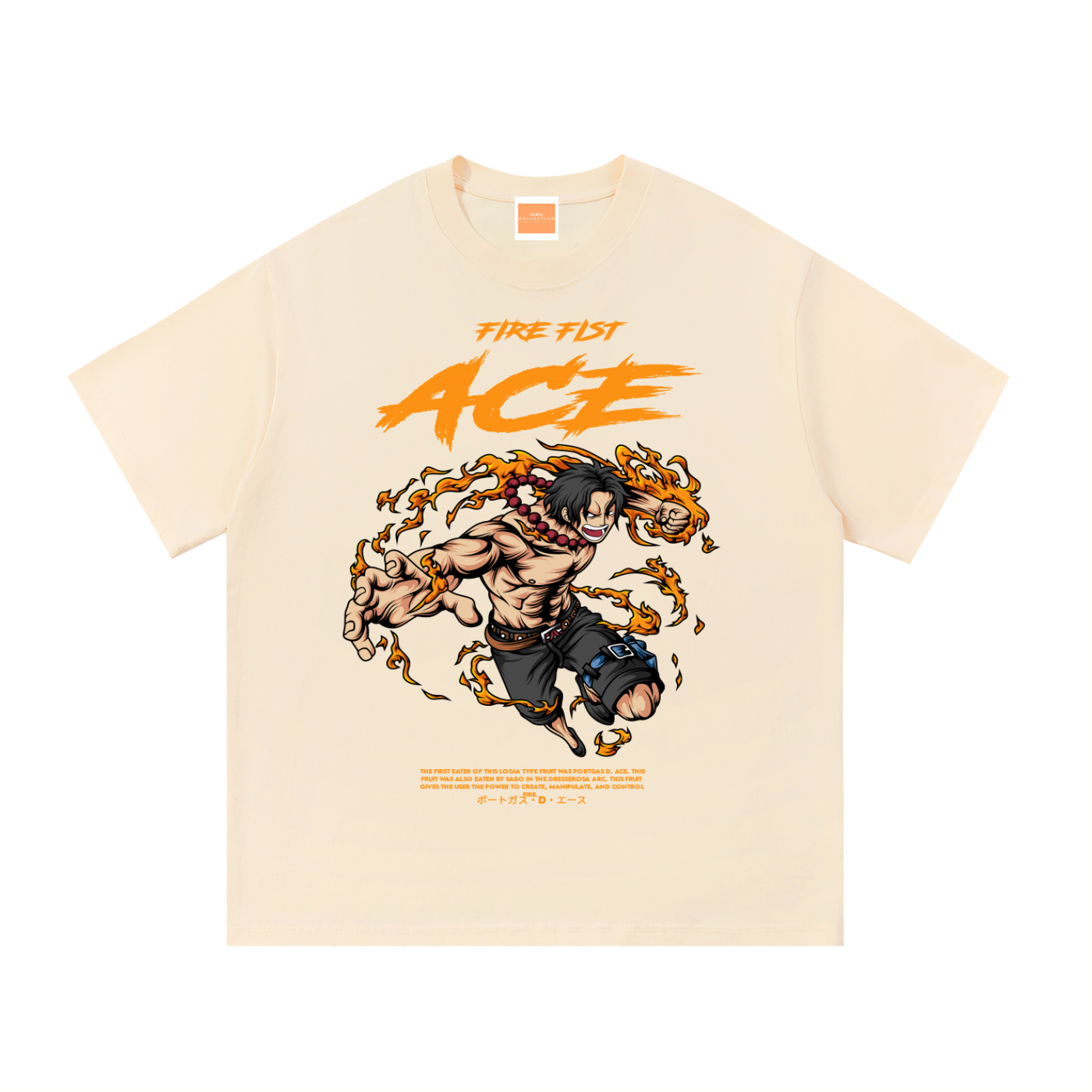 Portgas D. Ace Front & Back DTF Print Essential Cotton T-Shirt