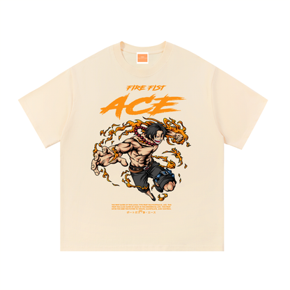 Portgas D. Ace Front & Back DTF Print Essential Cotton T-Shirt