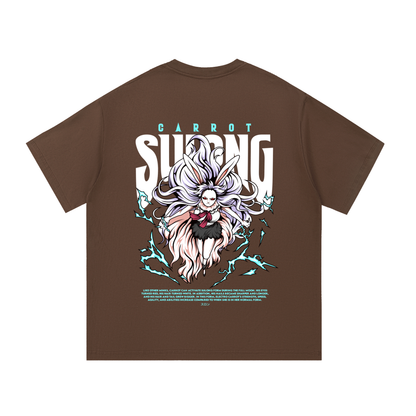 Carrot "the rabbit mink warrior beast tribe" Sulong Full-Moon Transformation Front & Back DTF Print Essential Cotton T-Shirt