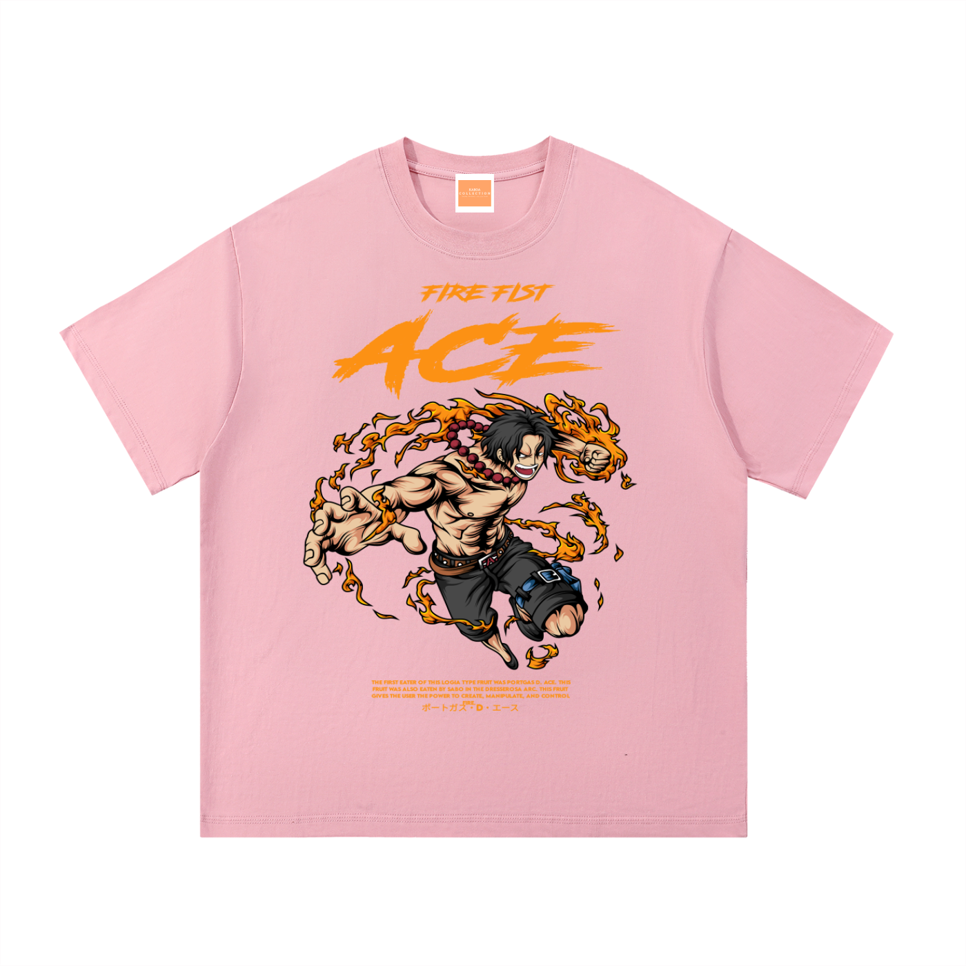Portgas D. Ace Front & Back DTF Print Essential Cotton T-Shirt