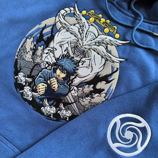 Megu Blue Embroidered Hoodie for Unisex