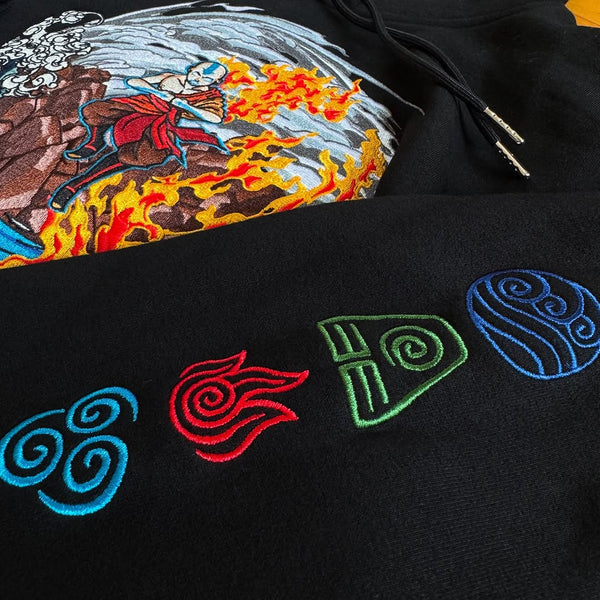 Avatar Black Embroidered Hoodie for Unisex