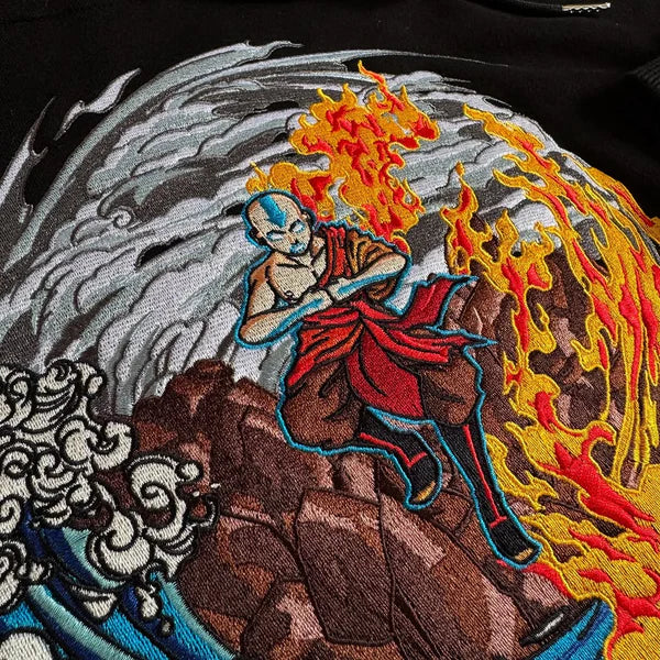 Avatar Black Embroidered Hoodie for Unisex