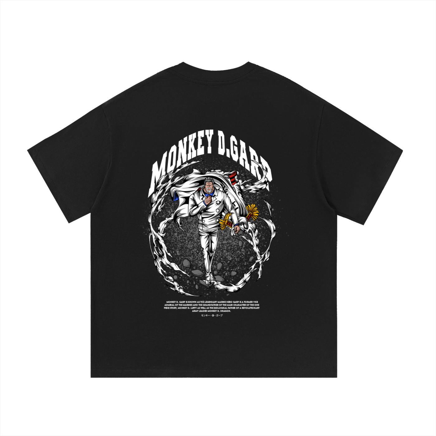 Monkey D. "Garp the Fist" Marine Vice Admiral Front & Back DTF Print Essential Cotton T-Shirt