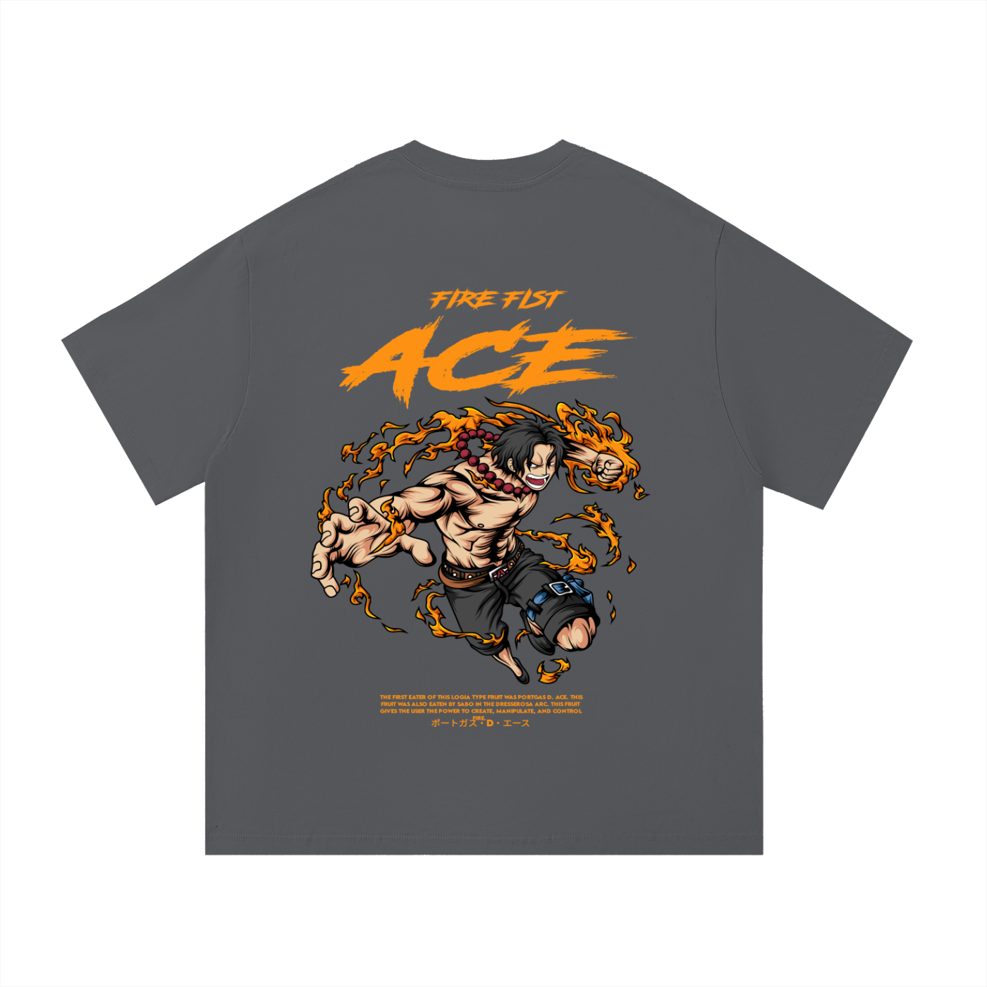 Portgas D. Ace Front & Back DTF Print Essential Cotton T-Shirt