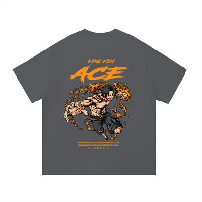 Portgas D. Ace Front & Back DTF Print Essential Cotton T-Shirt