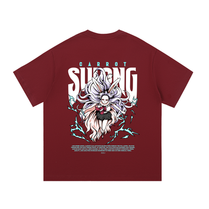Carrot "the rabbit mink warrior beast tribe" Sulong Full-Moon Transformation Front & Back DTF Print Essential Cotton T-Shirt