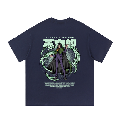 Monkey D. Dragon The Revolution Supreme Commander Front & Back DTF Print Essential Cotton T-Shirt