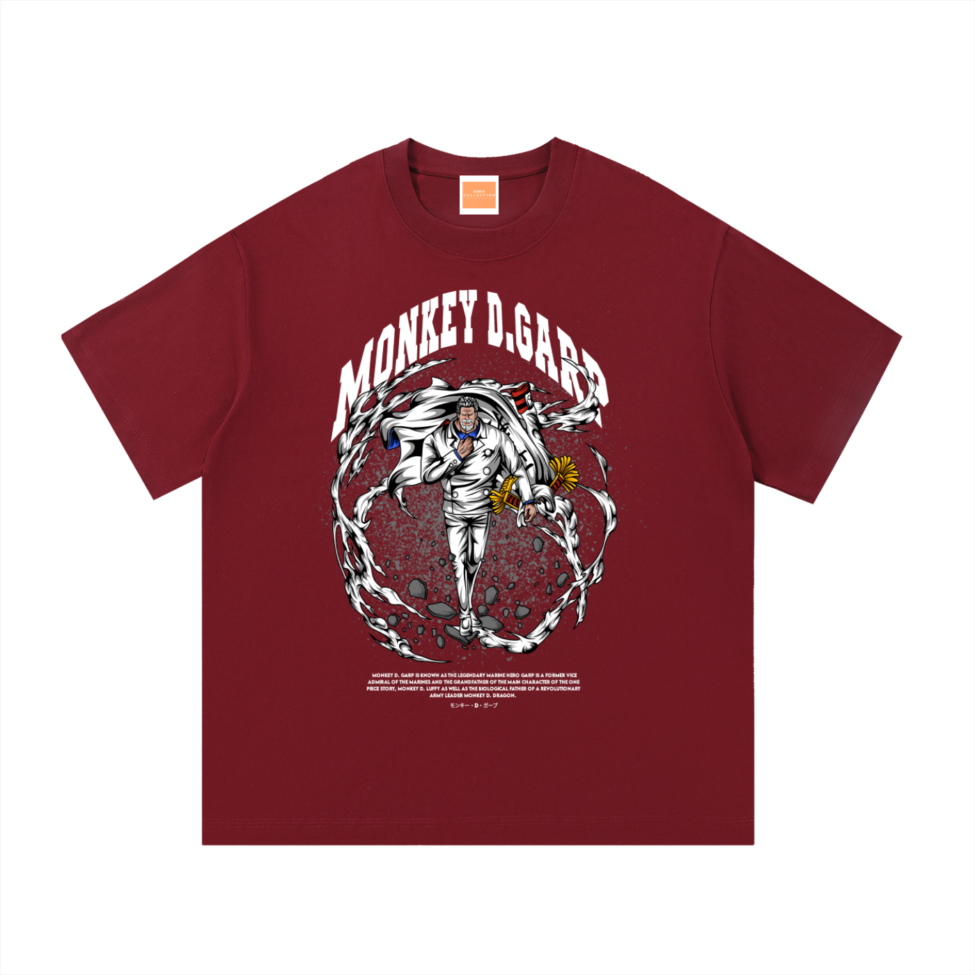 Monkey D. "Garp the Fist" Marine Vice Admiral Front & Back DTF Print Essential Cotton T-Shirt