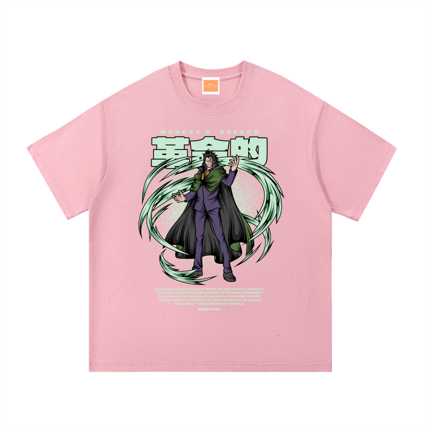 Monkey D. Dragon The Revolution Supreme Commander Front & Back DTF Print Essential Cotton T-Shirt