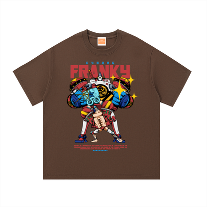 Franky "The Cyborg Shipwright" Front & Back DTF Print Essential Cotton T-Shirt