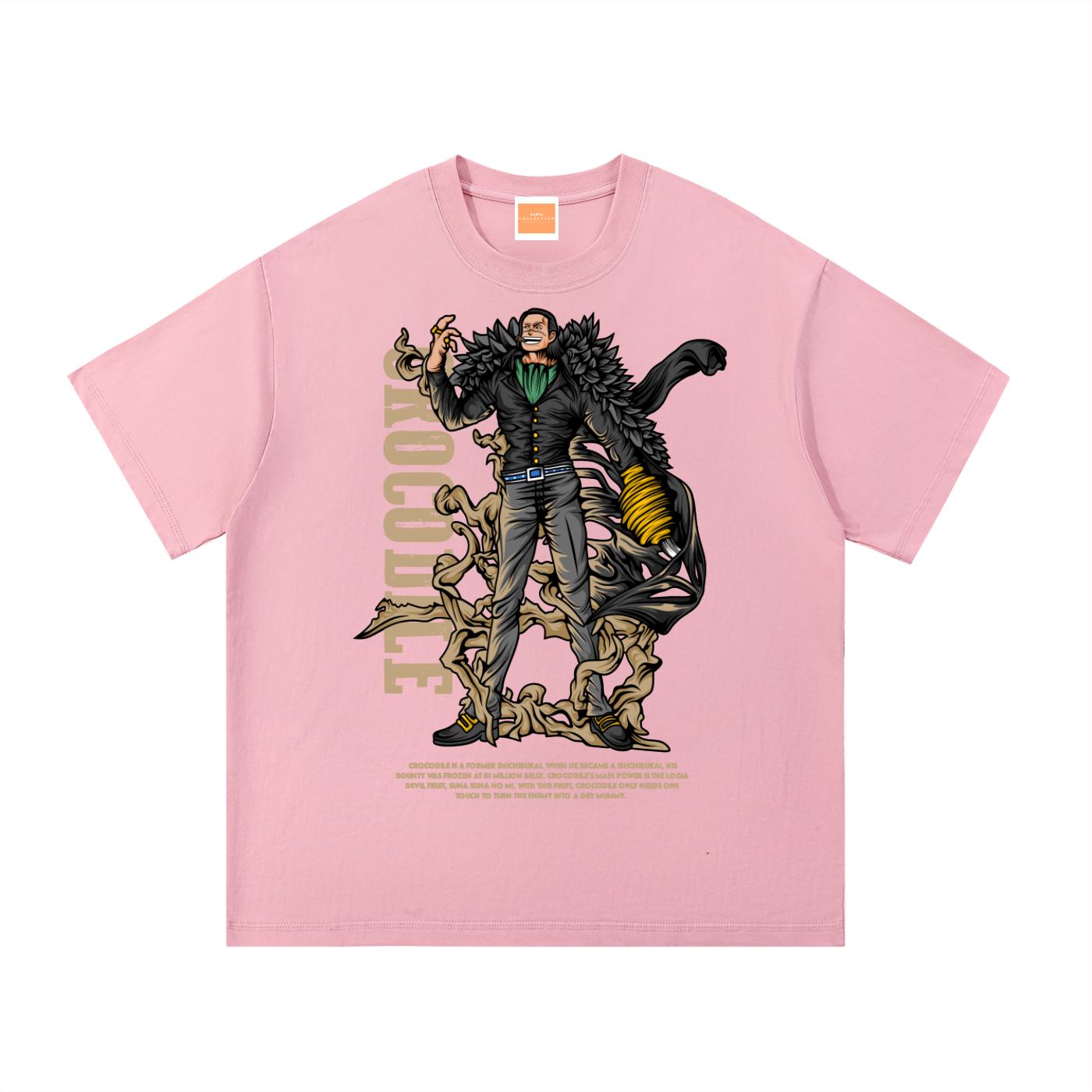 Mr. 0 Crocodile the Dessert King Front & Back DTF Print Essential Cotton T-Shirt