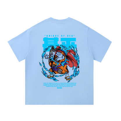 Jinbei "the Knight of the Sea" Front & Back DTF Print Essential Cotton T-Shirt