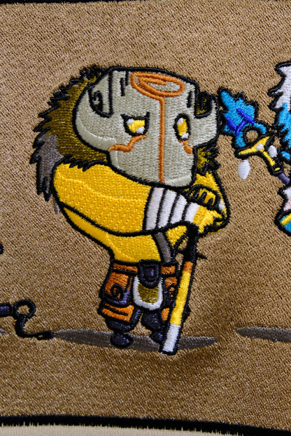 Axe, Juggernaut and Rylai Dota 2 Embroidered Beige Sweat Pullover Hoodie