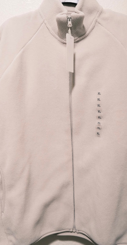 Hiruzen Sarutobi “The Third Hokage” Fleece Full-Zip Beige Embroidered Jacket