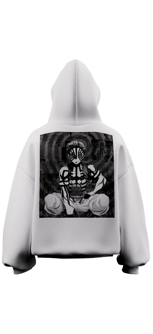 Akaza Embroidered Off-white Hoodie Premium Oversized Unisex Fit