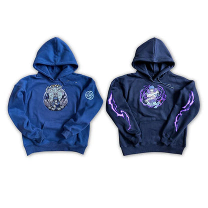 Toji Black Embroidered Hoodie for Unisex