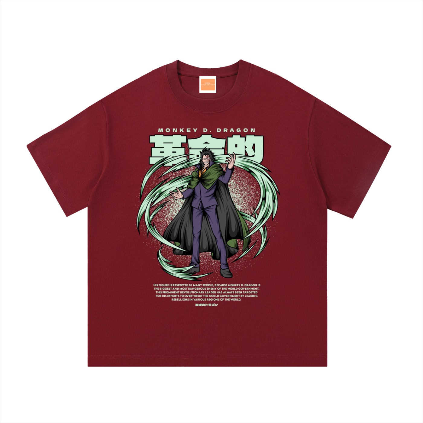 Monkey D. Dragon The Revolution Supreme Commander Front & Back DTF Print Essential Cotton T-Shirt