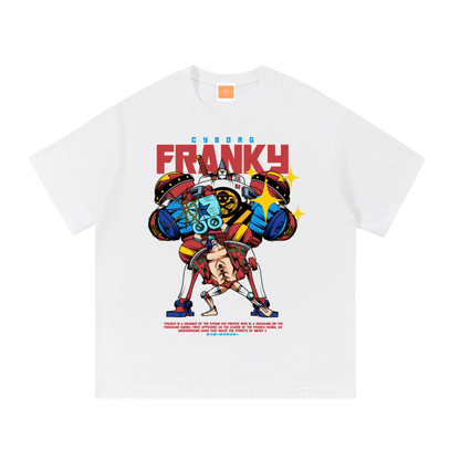 Franky "The Cyborg Shipwright" Front & Back DTF Print Essential Cotton T-Shirt